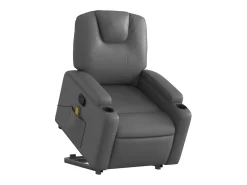 Discount Poltrona massagens reclinável elevatória couro artif. SHL374044 Cinzento