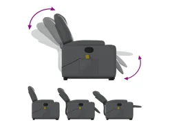 Discount Poltrona massagens reclinável elevatória couro artif. SHL374044 Cinzento