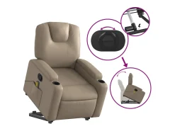 Poltrona| Poltrona massagens reclinável elevatória couro art. cappuccino SHL468170 Castanho