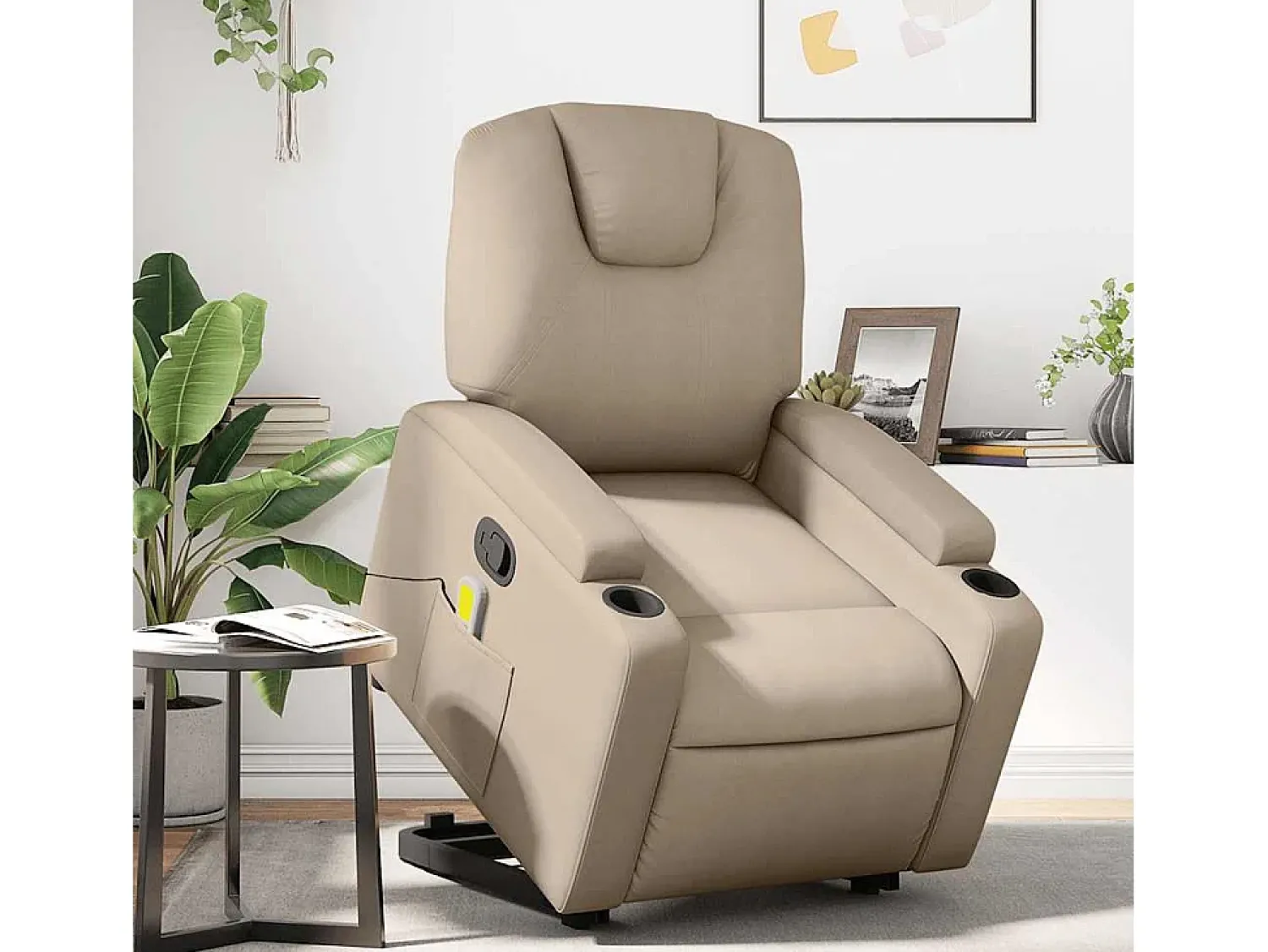 Poltrona| Poltrona massagens reclinável elevatória couro art. cappuccino SHL468170 Castanho