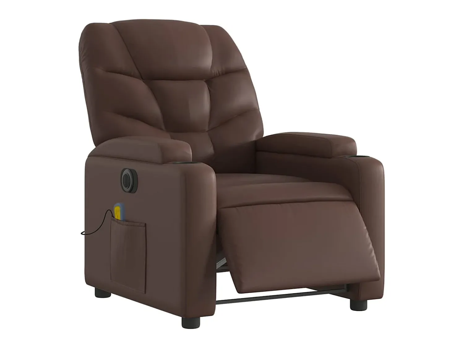 Poltrona| Poltrona massagens reclinável elétrica couro artif. SHL205814 Castanho