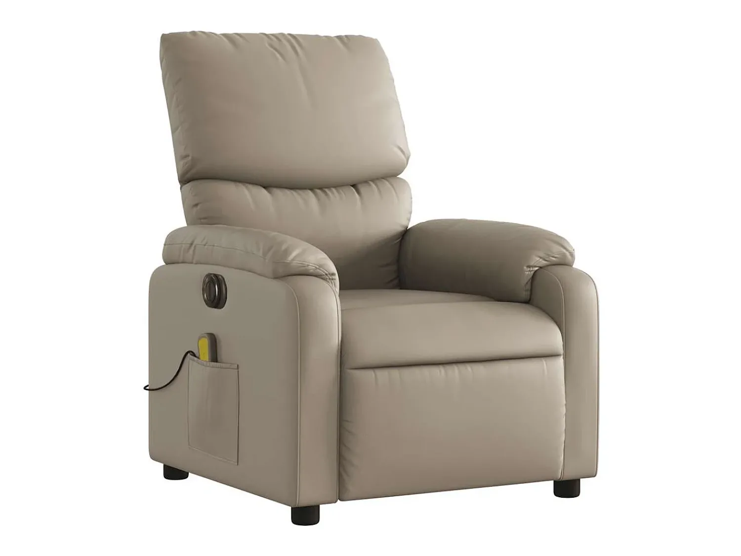 Poltrona* Poltrona massagens reclinável elétrica couro artif. cappuccino SHL488052 Castanho