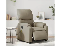 Poltrona* Poltrona massagens reclinável elétrica couro artif. cappuccino SHL488052 Castanho
