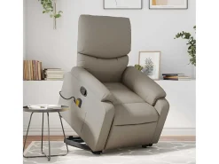 Poltrona* Poltrona massagens reclinável elevatória couro art. cappuccino SHL359476 Castanho
