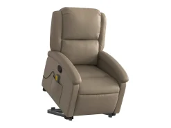 Hot Poltrona massagens reclinável elevatória couro art. cappuccino SHL193031 Castanho