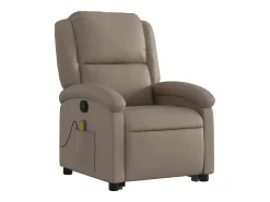 Hot Poltrona massagens reclinável elevatória couro art. cappuccino SHL193031 Castanho