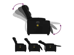 Poltrona massagens reclinável elétrica couro artificial SHL129342 Preto