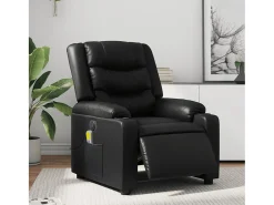 Poltrona massagens reclinável elétrica couro artificial SHL129342 Preto