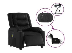 Poltrona massagens reclinável elétrica couro artificial SHL129342 Preto