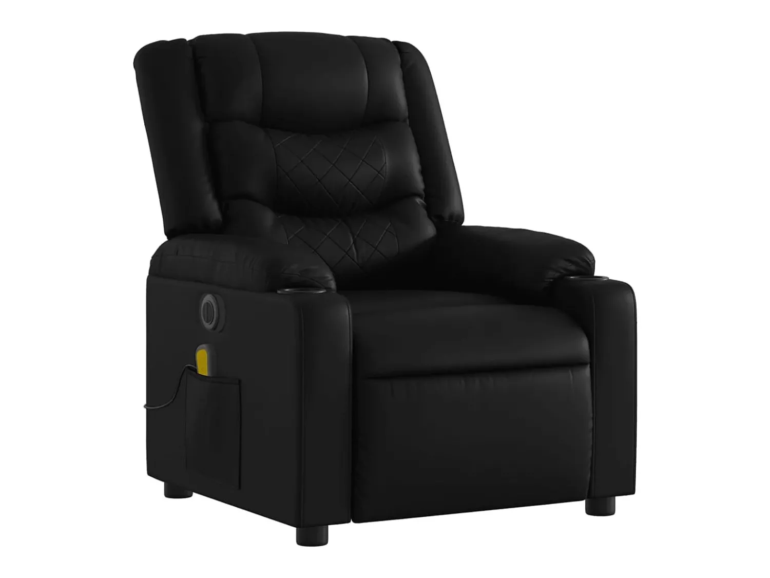 Poltrona massagens reclinável elétrica couro artificial SHL129342 Preto