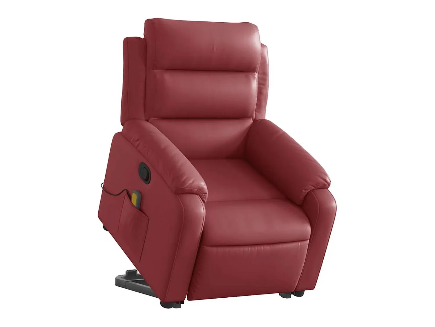 Poltrona massagens reclinável couro artificial tinto SHL265759^ Poltrona