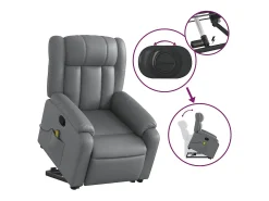 Poltrona massagens reclinável elevatória couro artif. SHL420215^ Poltrona