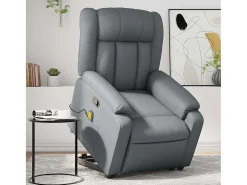 Poltrona massagens reclinável elevatória couro artif. SHL420215^ Poltrona