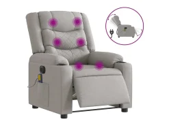 Poltrona massagens reclinável elétrica tecido -nublado SHL435645^ Poltrona