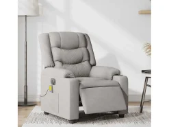 Poltrona massagens reclinável elétrica tecido -nublado SHL435645^ Poltrona