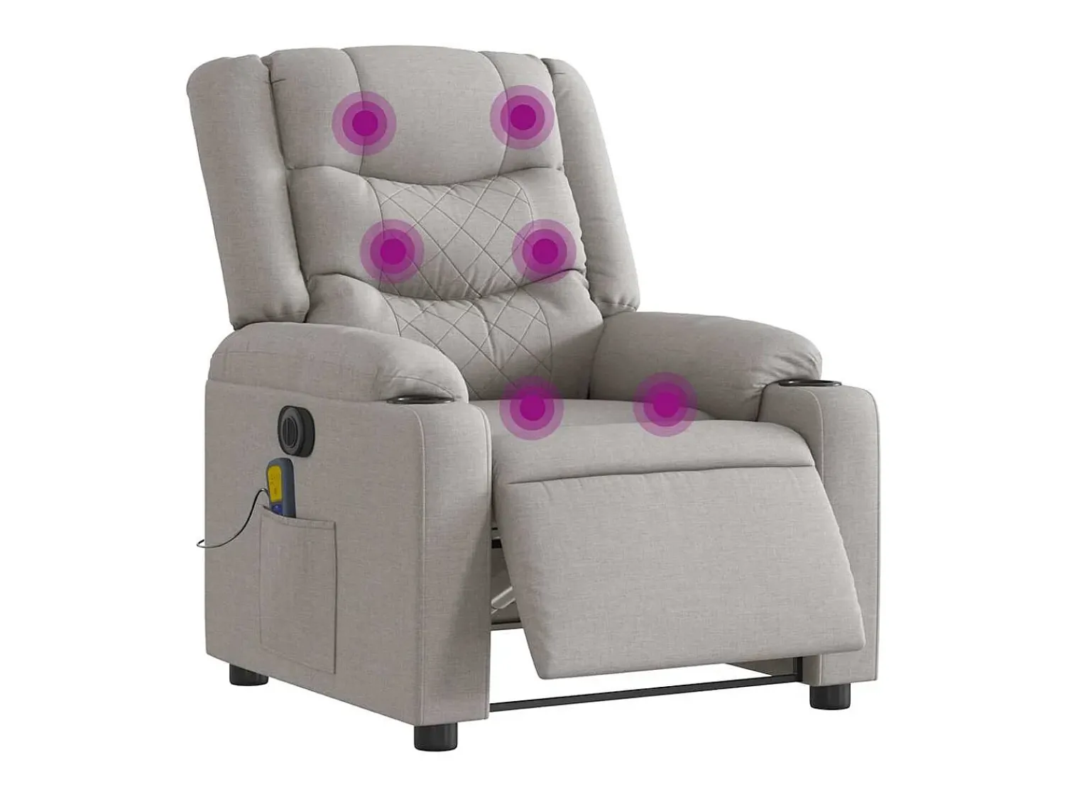 Poltrona massagens reclinável elétrica tecido -nublado SHL435645^ Poltrona