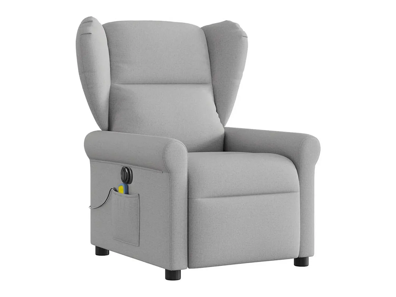 New Poltrona massagens reclinável elétrica tecido -nublado SHL864595 Cinzento