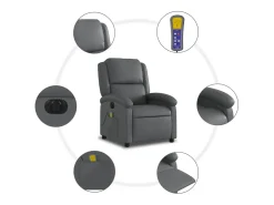 Poltrona* Poltrona massagens reclinável elétrica couro artif. SHL361313 Cinzento