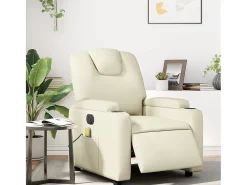 Poltrona* Poltrona massagens reclinável elétrica couro artificial SHL343780 Creme