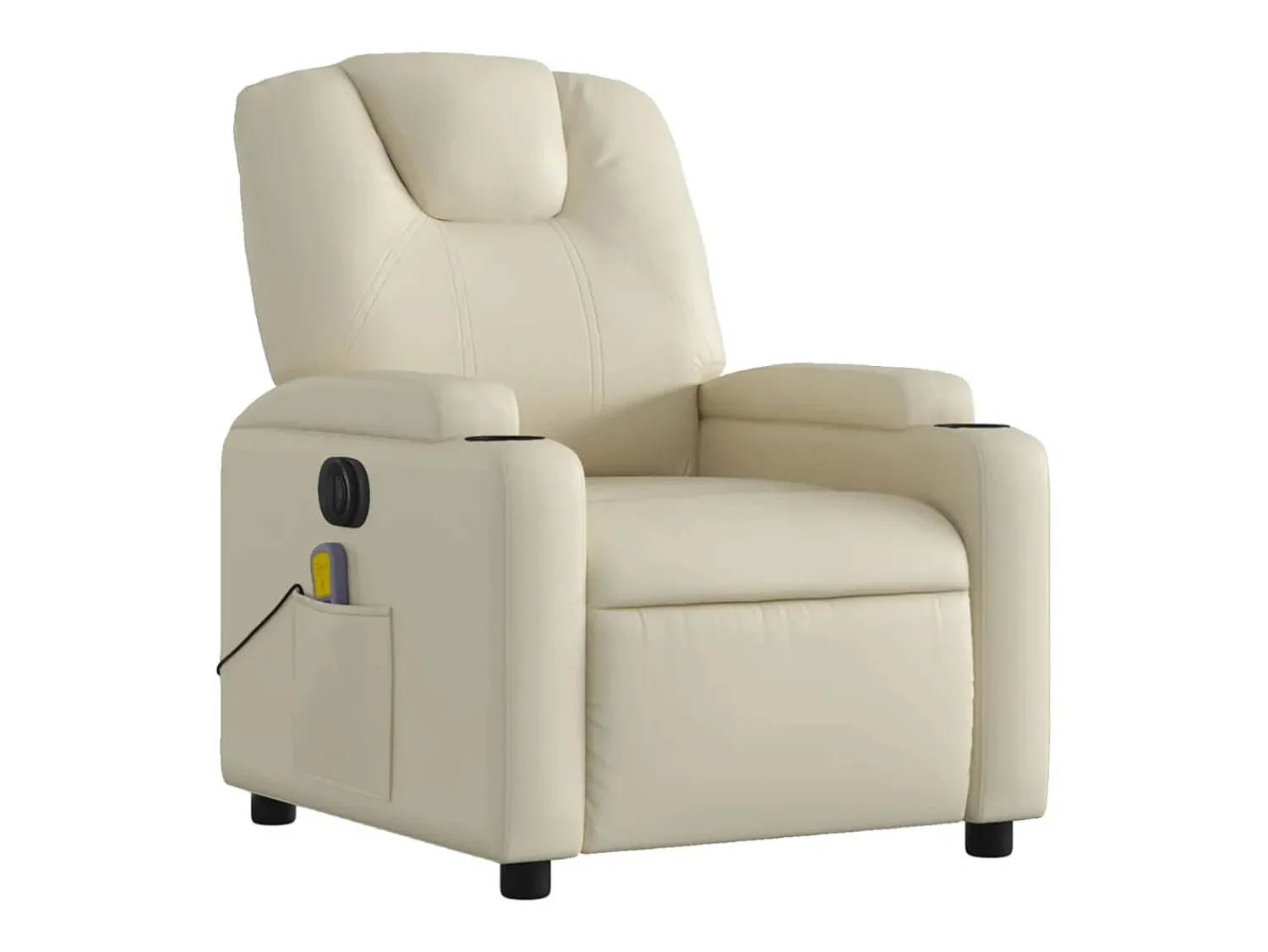 Poltrona* Poltrona massagens reclinável elétrica couro artificial SHL343780 Creme