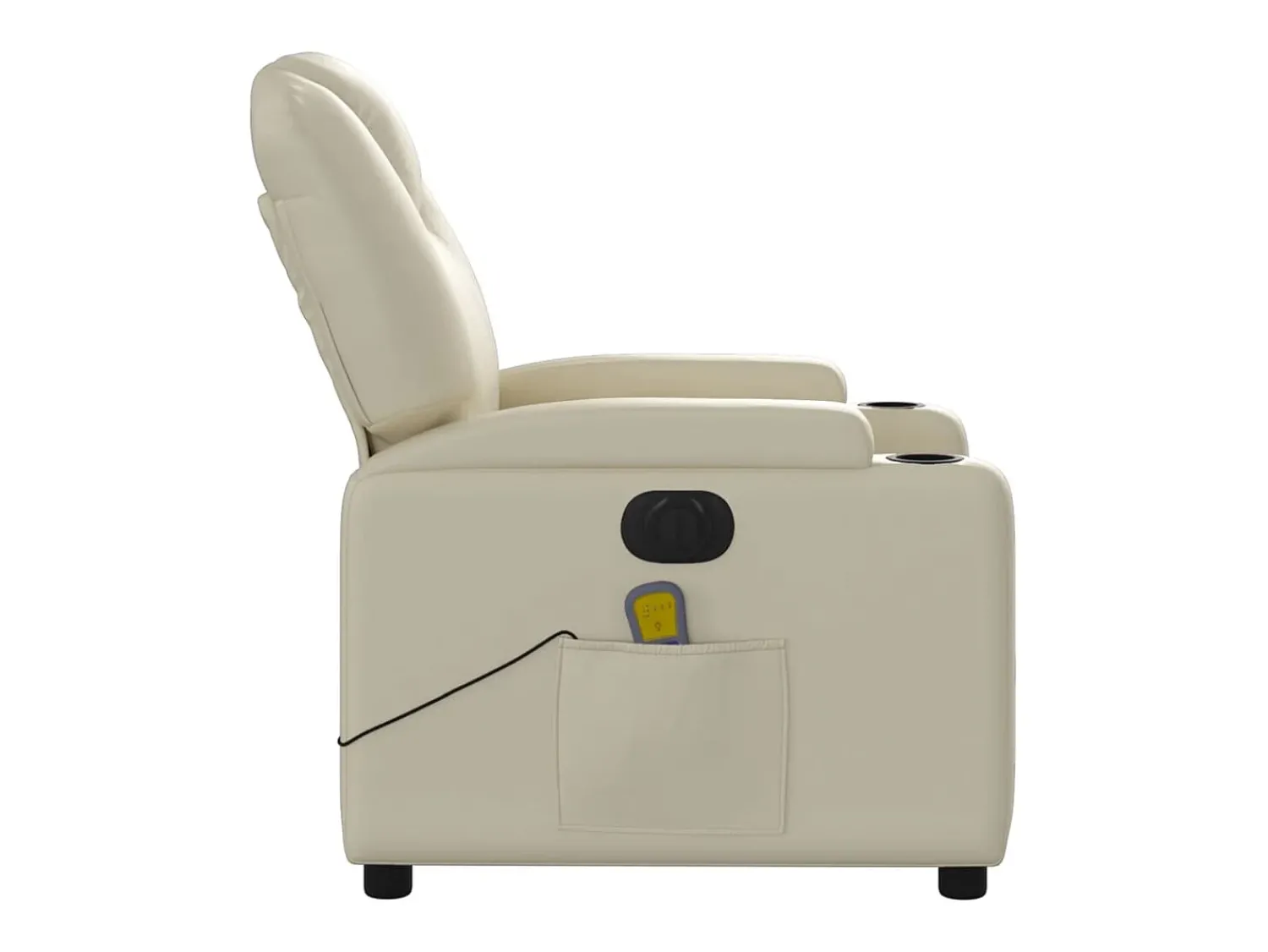 Poltrona* Poltrona massagens reclinável elétrica couro artificial SHL343780 Creme