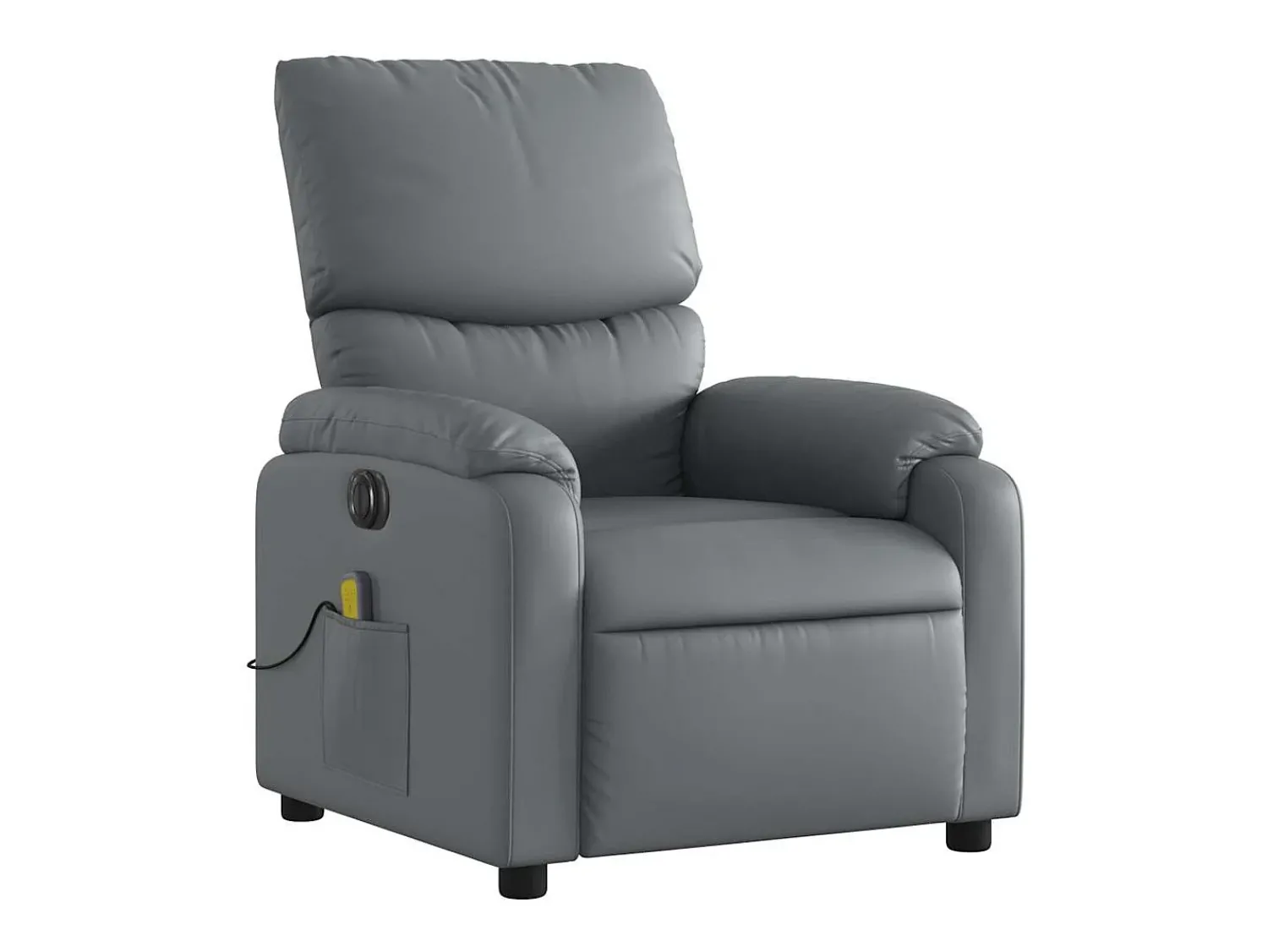 Poltrona massagens reclinável elétrica couro artif. SHL855239 Cinzento