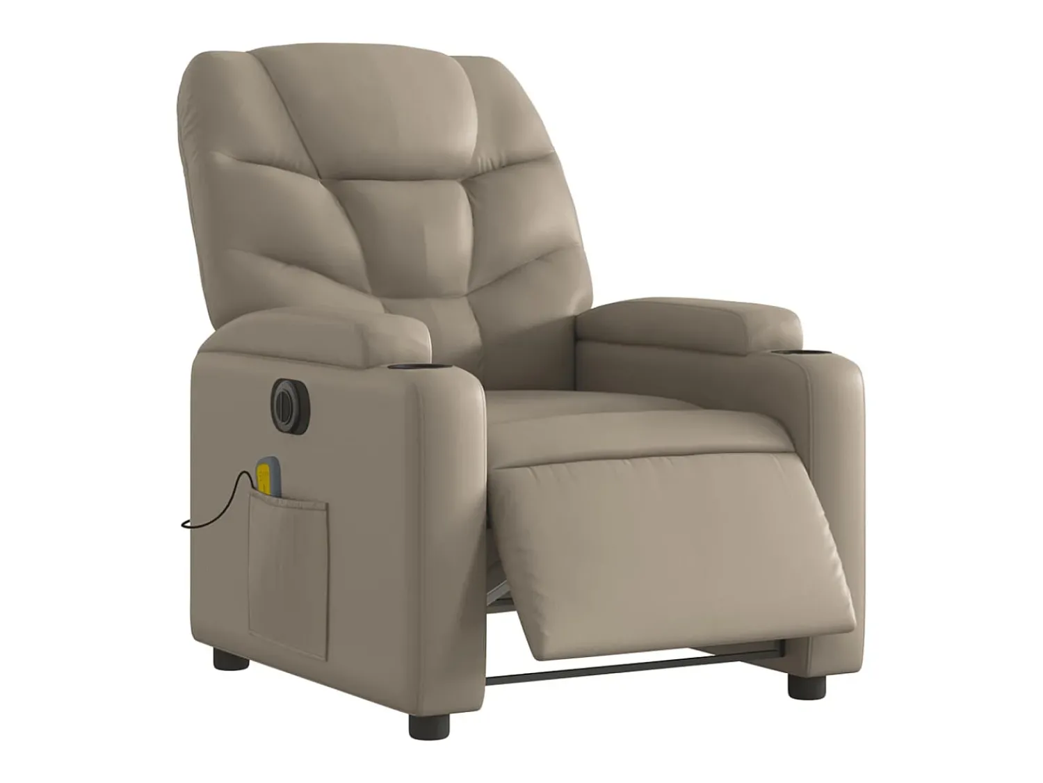 Poltrona* Poltrona massagens reclinável elétrica couro artif. cappuccino SHL436675 Castanho