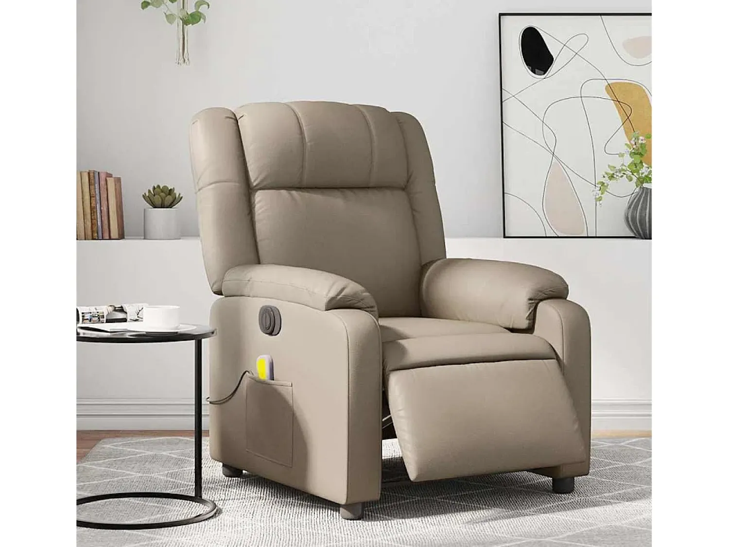 Sale Poltrona massagens reclinável elétrica couro artif. cappuccino SHL900921 Castanho