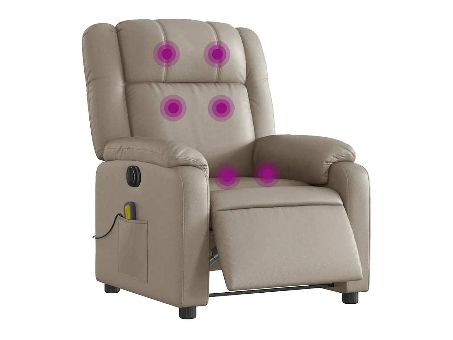 Sale Poltrona massagens reclinável elétrica couro artif. cappuccino SHL900921 Castanho