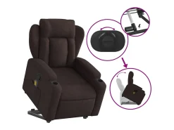 Poltrona* Poltrona massagens reclinável elevatória tecido -escuro SHL672221 Castanho