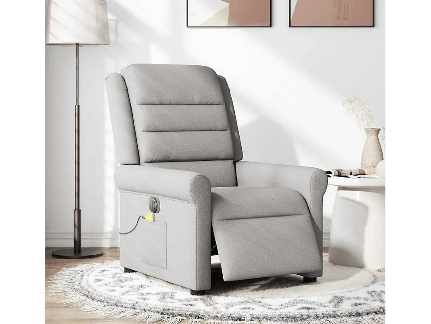 Poltrona| Poltrona massagens reclinável elétrica tecido -nublado SHL462167 Cinzento