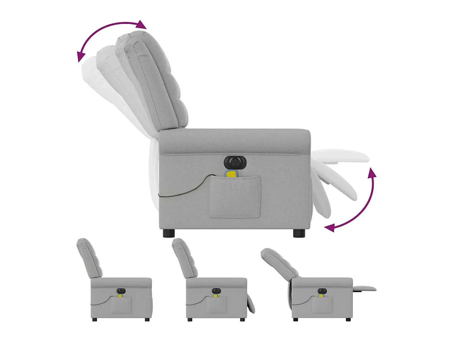 Poltrona| Poltrona massagens reclinável elétrica tecido -nublado SHL462167 Cinzento