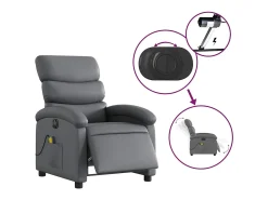 Best Poltrona massagens reclinável elétrica couro artif. SHL429781 Cinzento