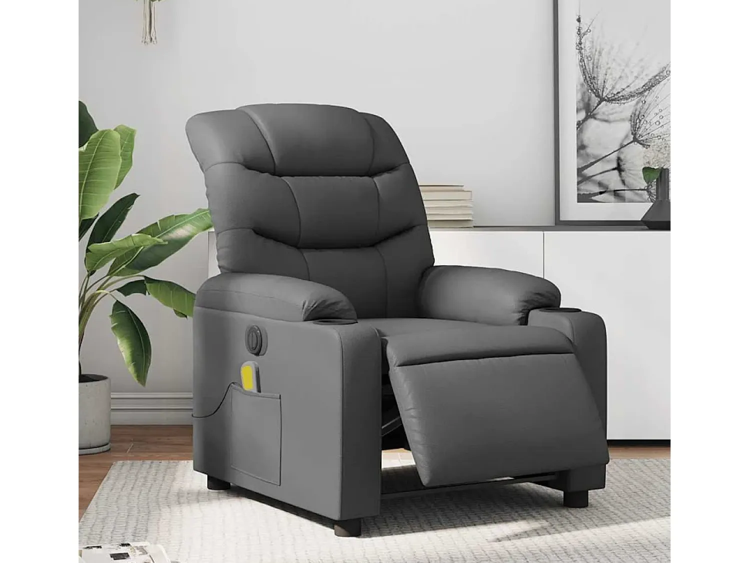 Poltrona massagens reclinável elétrica couro artif. SHL917816^ Poltrona