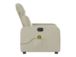 Poltrona massagens reclinável elétrica couro artificial SHL778644^ Poltrona