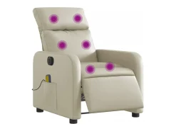 Poltrona massagens reclinável elétrica couro artificial SHL778644^ Poltrona