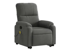 Poltrona massagens reclin. elevatória microfibra cinza-escuro SHL254807^ Poltrona