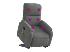 Poltrona massagens reclin. elevatória microfibra cinza-escuro SHL254807^ Poltrona