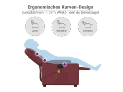 Poltrona*vidaxl Poltrona massagens reclin. elétrica couro artif. -tinto Vermelho
