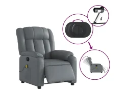 Sale Poltrona massagens reclinável elétrica couro artif. SHL641516 Cinzento
