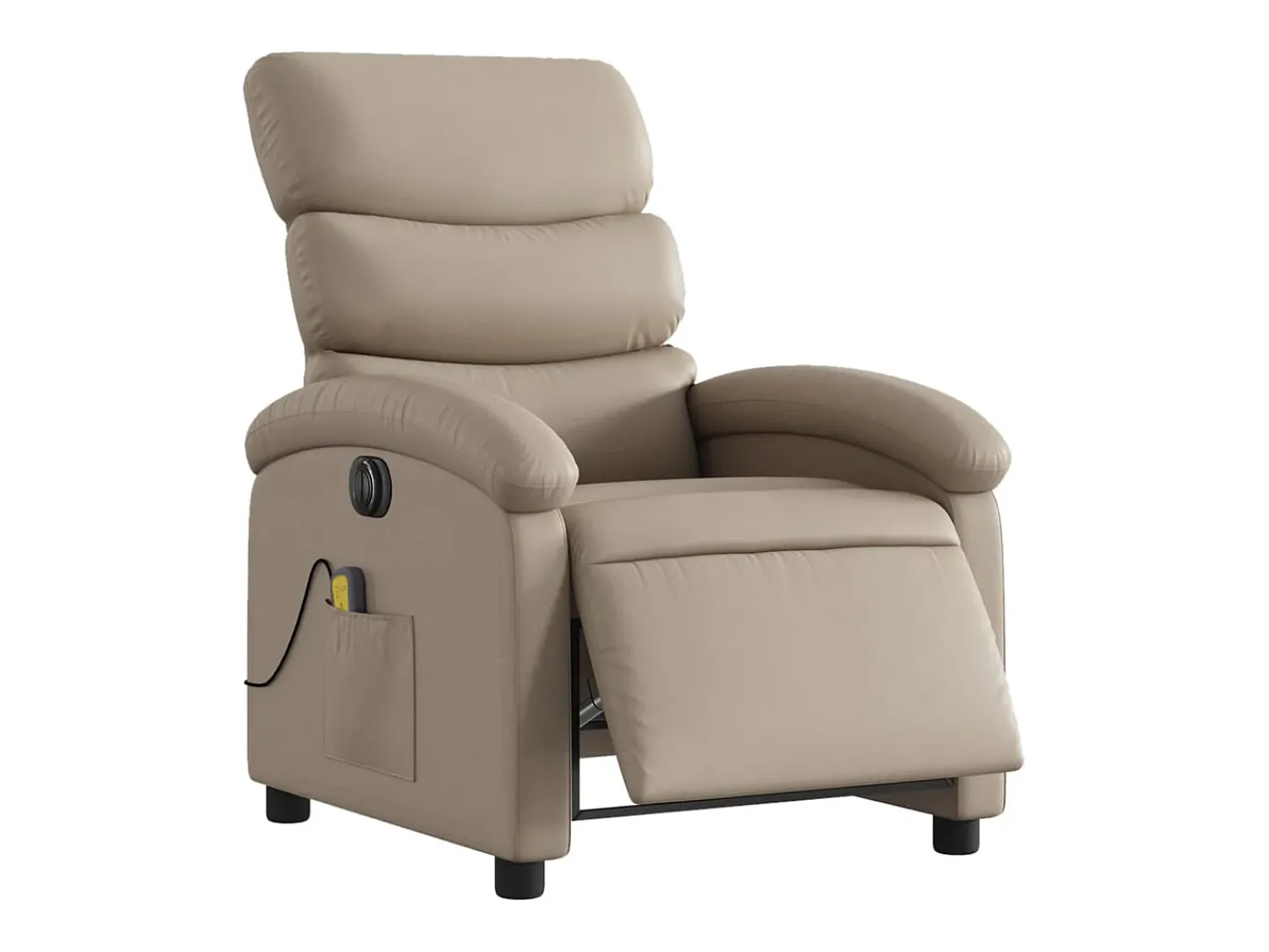 Poltrona massagens reclinável elétrica couro artif. cappuccino SHL371798^ Poltrona
