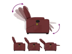 Poltrona| Poltrona massagens reclinável couro artificial tinto SHL466019 Vermelho