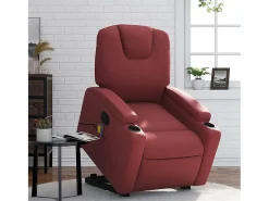 Poltrona| Poltrona massagens reclinável couro artificial tinto SHL466019 Vermelho