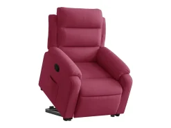 Best Poltrona massagens reclinável elevatória veludo tinto SHL837174 Vermelho