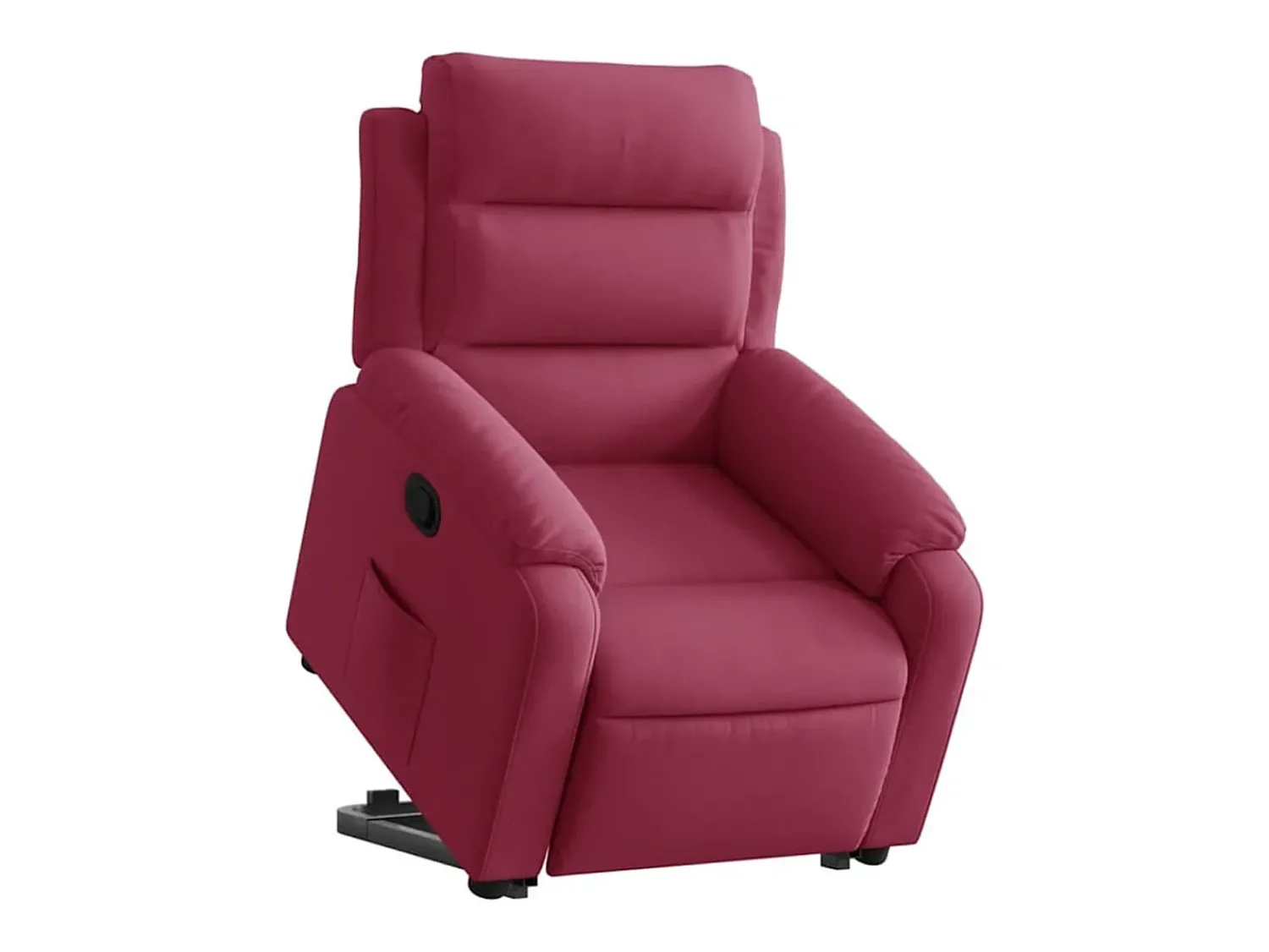 Best Poltrona massagens reclinável elevatória veludo tinto SHL837174 Vermelho