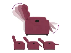 Best Poltrona massagens reclinável elevatória veludo tinto SHL837174 Vermelho
