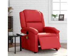 Discount Poltrona massagens reclinável elétrica couro artif. SHL690304 Vermelho