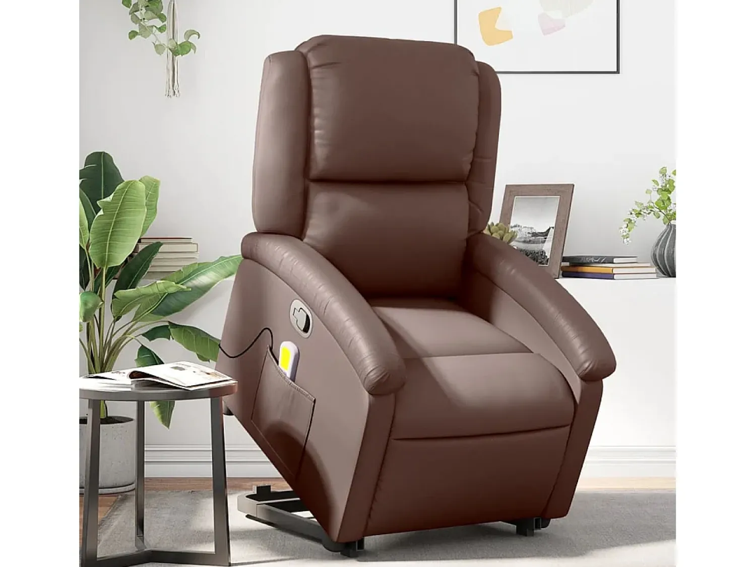 Poltrona massagens reclinável elevatória couro artif. SHL347874^ Poltrona