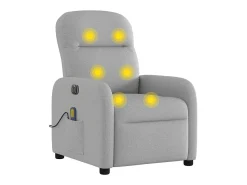 vidaxl Poltrona massagens reclinável elétrica tecido -nublado^ Poltrona