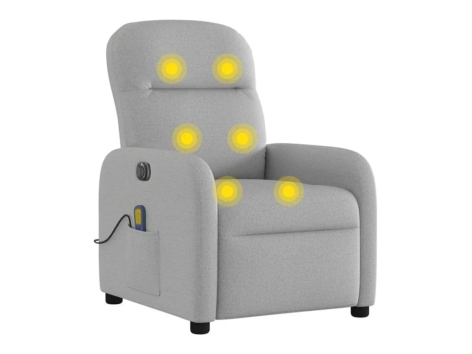 vidaxl Poltrona massagens reclinável elétrica tecido -nublado^ Poltrona